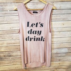 Zutter Pink Tie Dye Lets Day Drink Tank Top Size Small